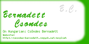 bernadett csondes business card